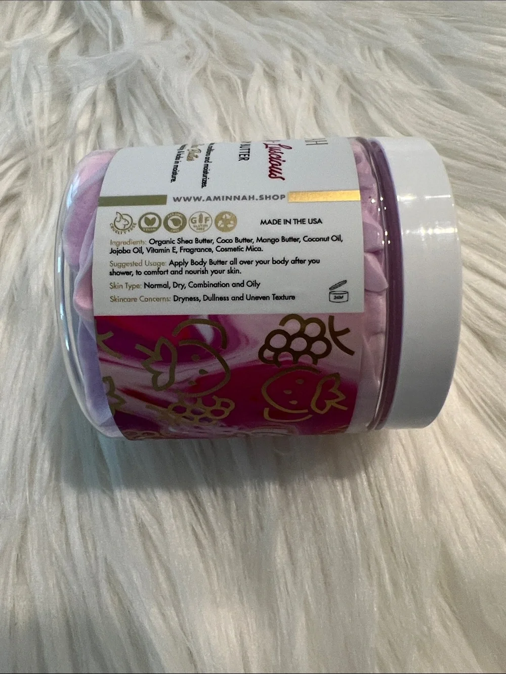 NWT Aminnah Berry-Luscious Whipped Body Butter retails $38.00 USD